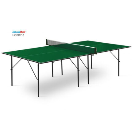 Теннисный стол для помещений "Start line Hobby-2 Indoor" с колесами (зеленый)