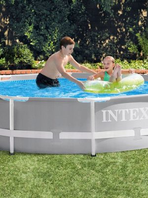 Каркасный бассейн Intex 305 x 76см серый, для всей семьи